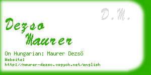dezso maurer business card
